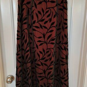 Allison Taylor Velvet Burnout 100% Silk Lined Floral Fairy Maxi Skirt Medium Blk